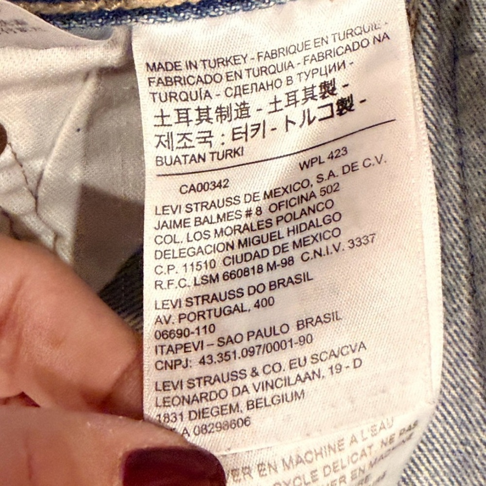 Levi’s 501 Crop Straight Leg Selvedge Denim Jeans Y2K W25 Blue - Picture 5 of 13